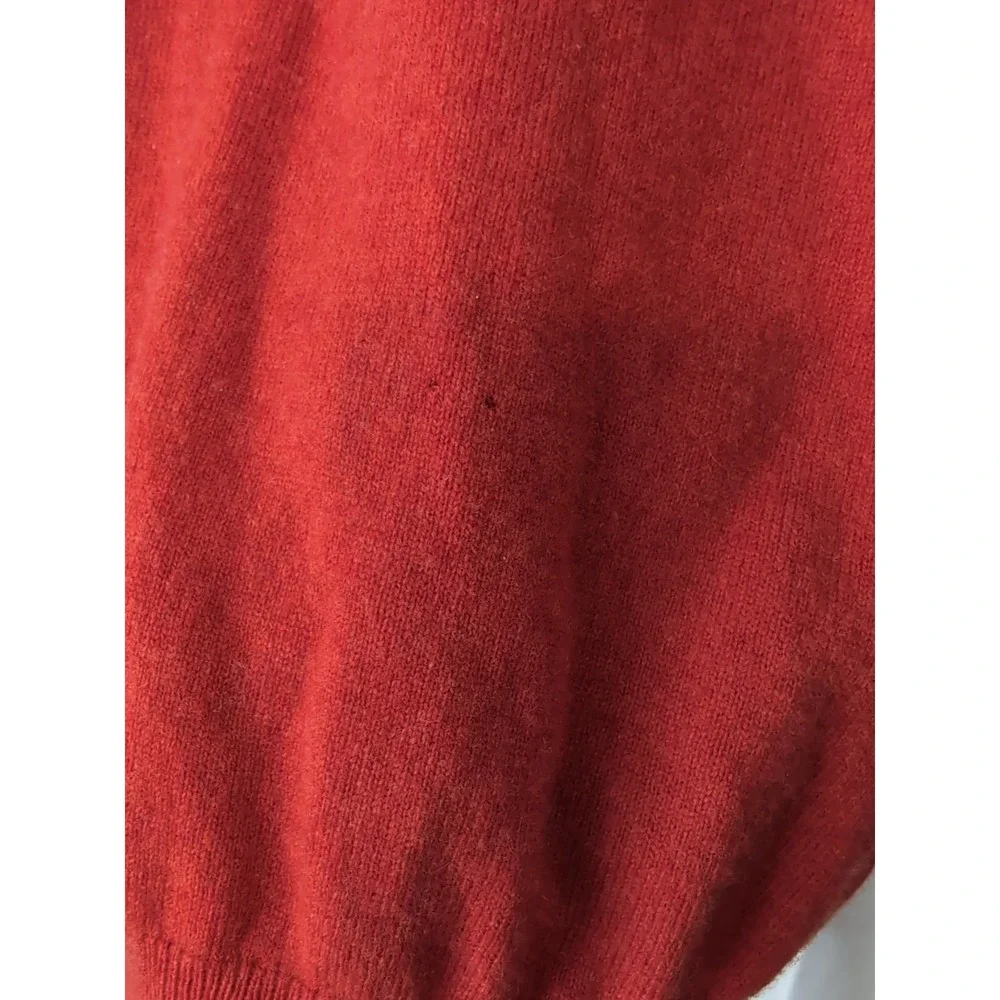 Polo Ralph Lauren Orange 100% Merino Wool 1/4 Zip Sweater Mens L‎